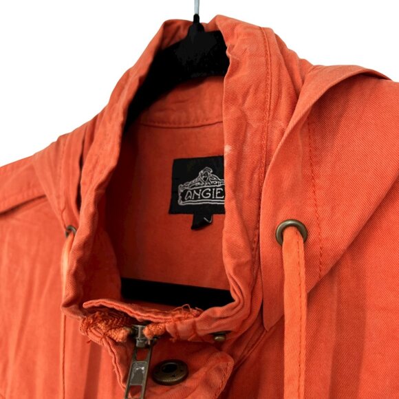 Angie Utility Jacket with Hood Sunwashed Orange Size Small - Picture 7 of 16
